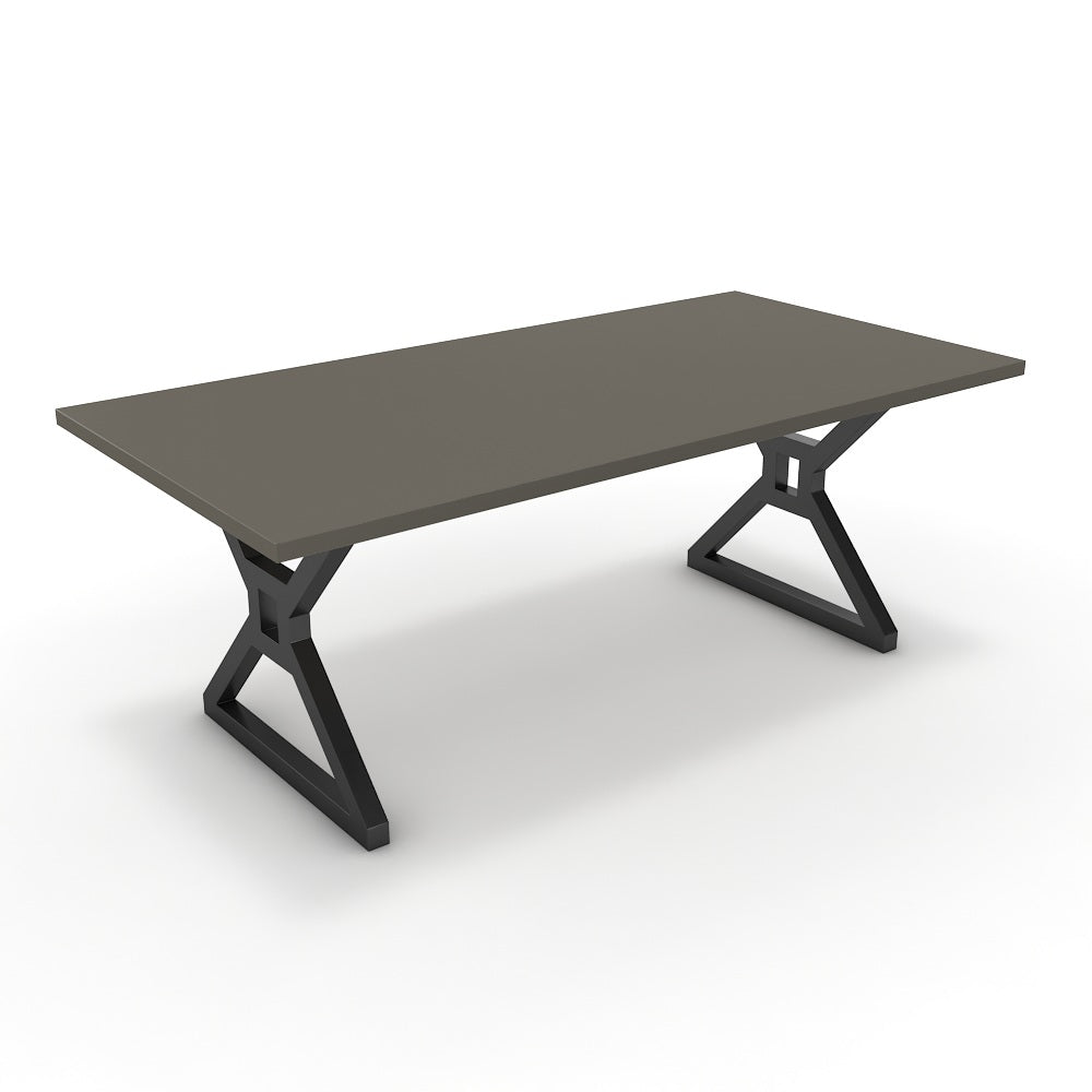 Étkezőasztal - Mandira fekete lábbal - Fosszil szürke, méret: 200x100