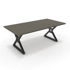 Étkezőasztal - Mandira fekete lábbal - Fosszil szürke, méret: 200x100