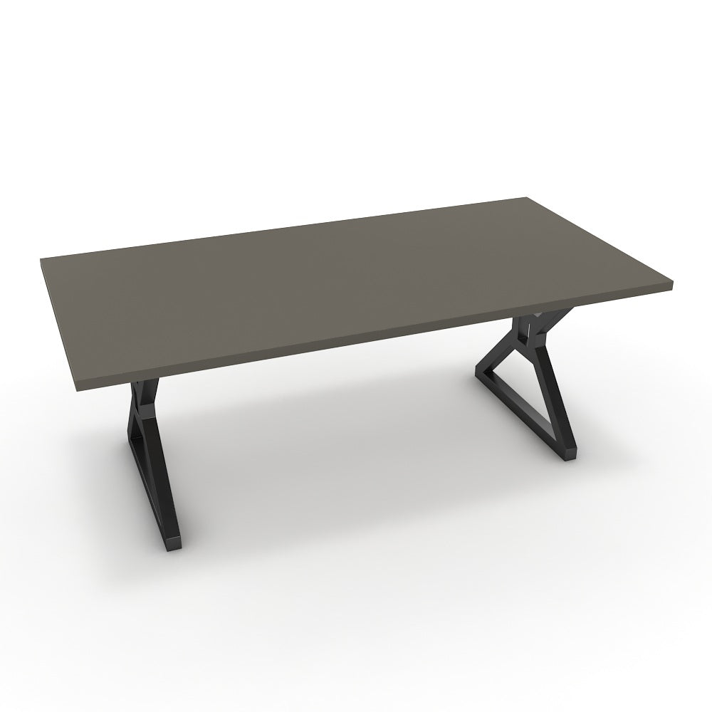 Étkezőasztal - Mandira fekete lábbal - Fosszil szürke, méret: 200x100