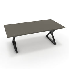 Étkezőasztal - Mandira fekete lábbal - Fosszil szürke, méret: 200x100