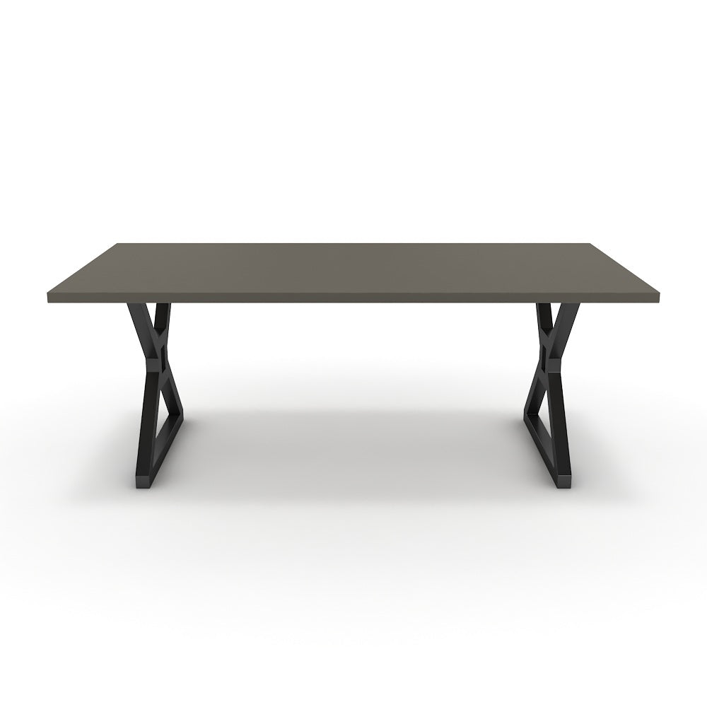 Étkezőasztal - Mandira fekete lábbal - Fosszil szürke, méret: 200x100