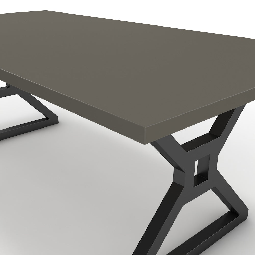 Étkezőasztal - Mandira fekete lábbal - Fosszil szürke, méret: 200x100