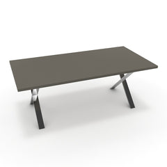 Étkezőasztal - Préma króm lábbal - Fosszil szürke, méret: 200x100