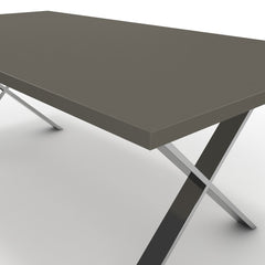 Étkezőasztal - Préma króm lábbal - Fosszil szürke, méret: 200x100