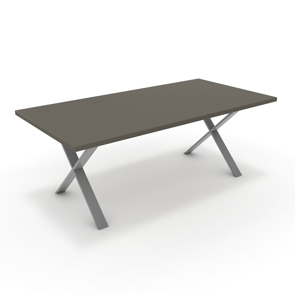 Étkezőasztal - Préma festett ezüst lábbal - Fosszil szürke, méret: 200x100