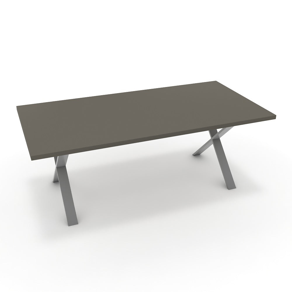 Étkezőasztal - Préma festett ezüst lábbal - Fosszil szürke, méret: 200x100