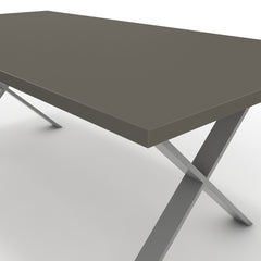 Étkezőasztal - Préma festett ezüst lábbal - Fosszil szürke, méret: 200x100