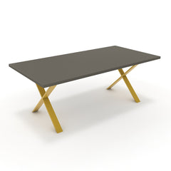 Étkezőasztal - Préma festett arany lábbal - Fosszil szürke, méret: 200x100