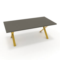 Étkezőasztal - Préma festett arany lábbal - Fosszil szürke, méret: 200x100