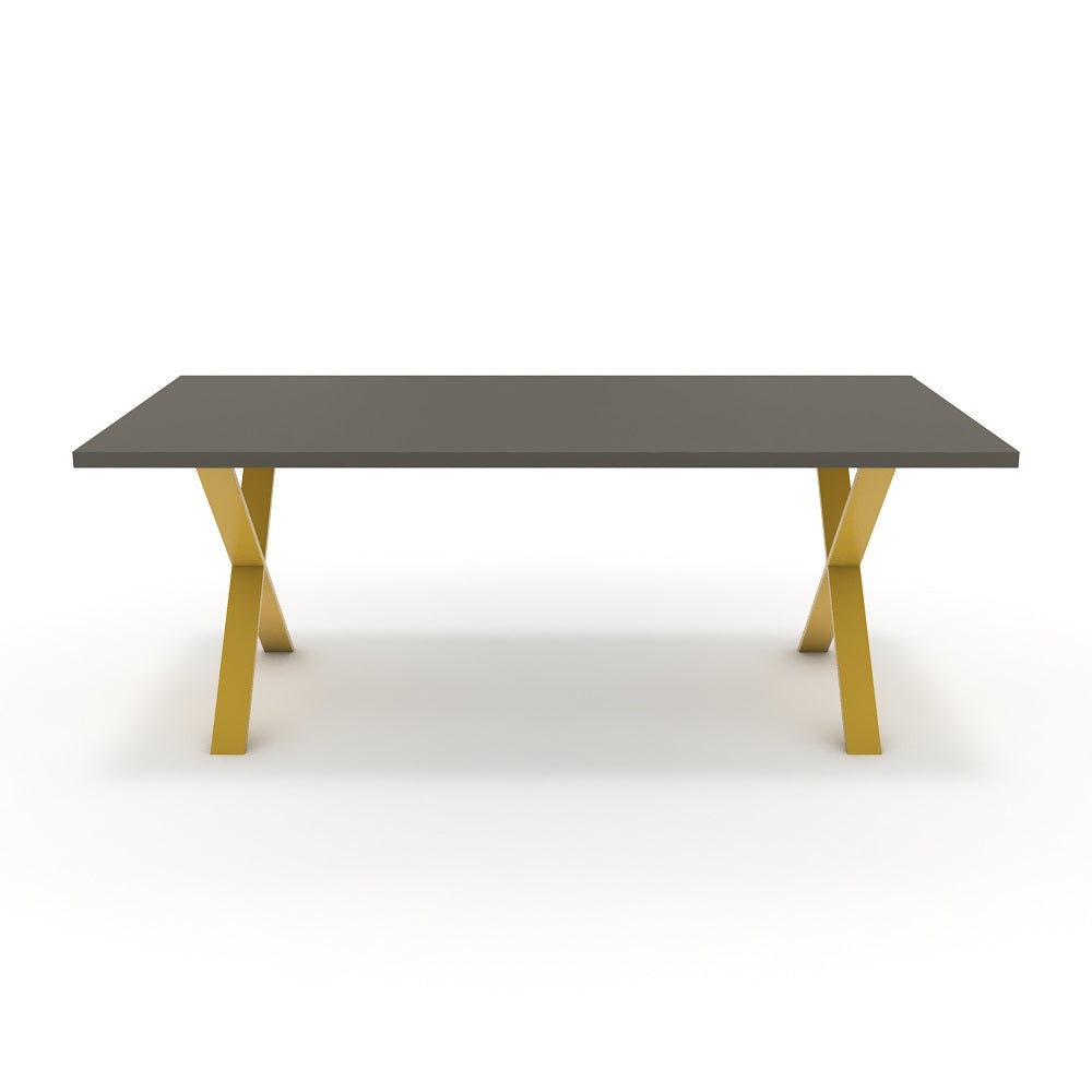 Étkezőasztal - Préma festett arany lábbal - Fosszil szürke, méret: 200x100