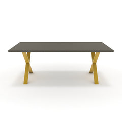 Étkezőasztal - Préma festett arany lábbal - Fosszil szürke, méret: 200x100