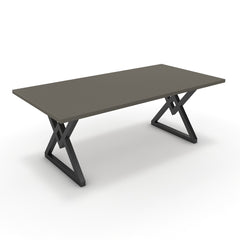 Étkezőasztal - Uttama fekete lábbal - Fosszil szürke, méret: 200x100