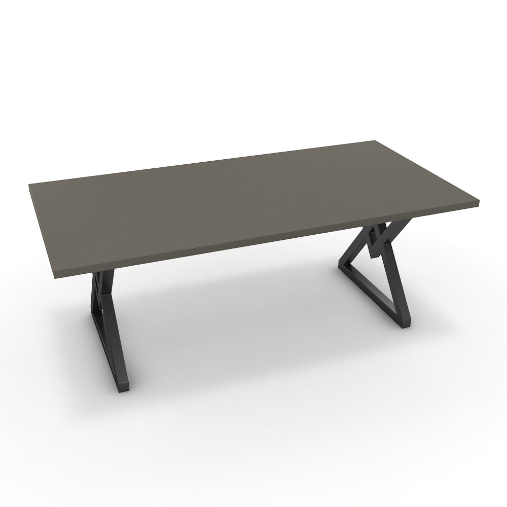 Étkezőasztal - Uttama fekete lábbal - Fosszil szürke, méret: 200x100