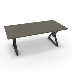 Étkezőasztal - Uttama fekete lábbal - Fosszil szürke, méret: 200x100