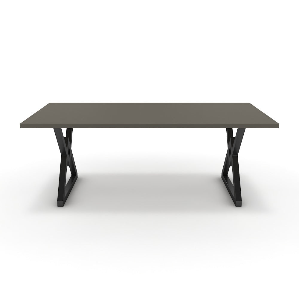 Étkezőasztal - Uttama fekete lábbal - Fosszil szürke, méret: 200x100