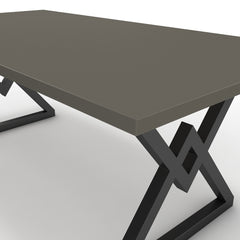 Étkezőasztal - Uttama fekete lábbal - Fosszil szürke, méret: 200x100