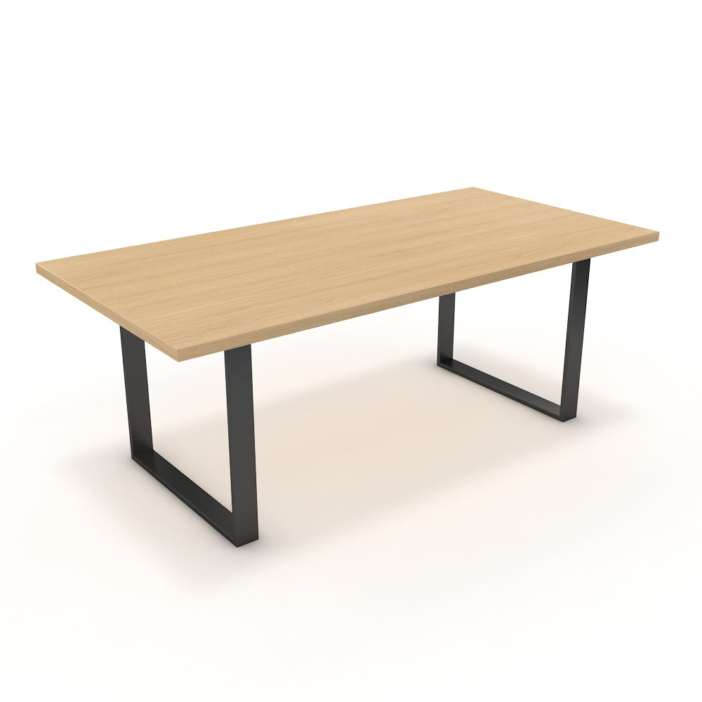 Étkezőasztal - Antara fekete lábbal - Vicenza tölgy, méret: 200x100