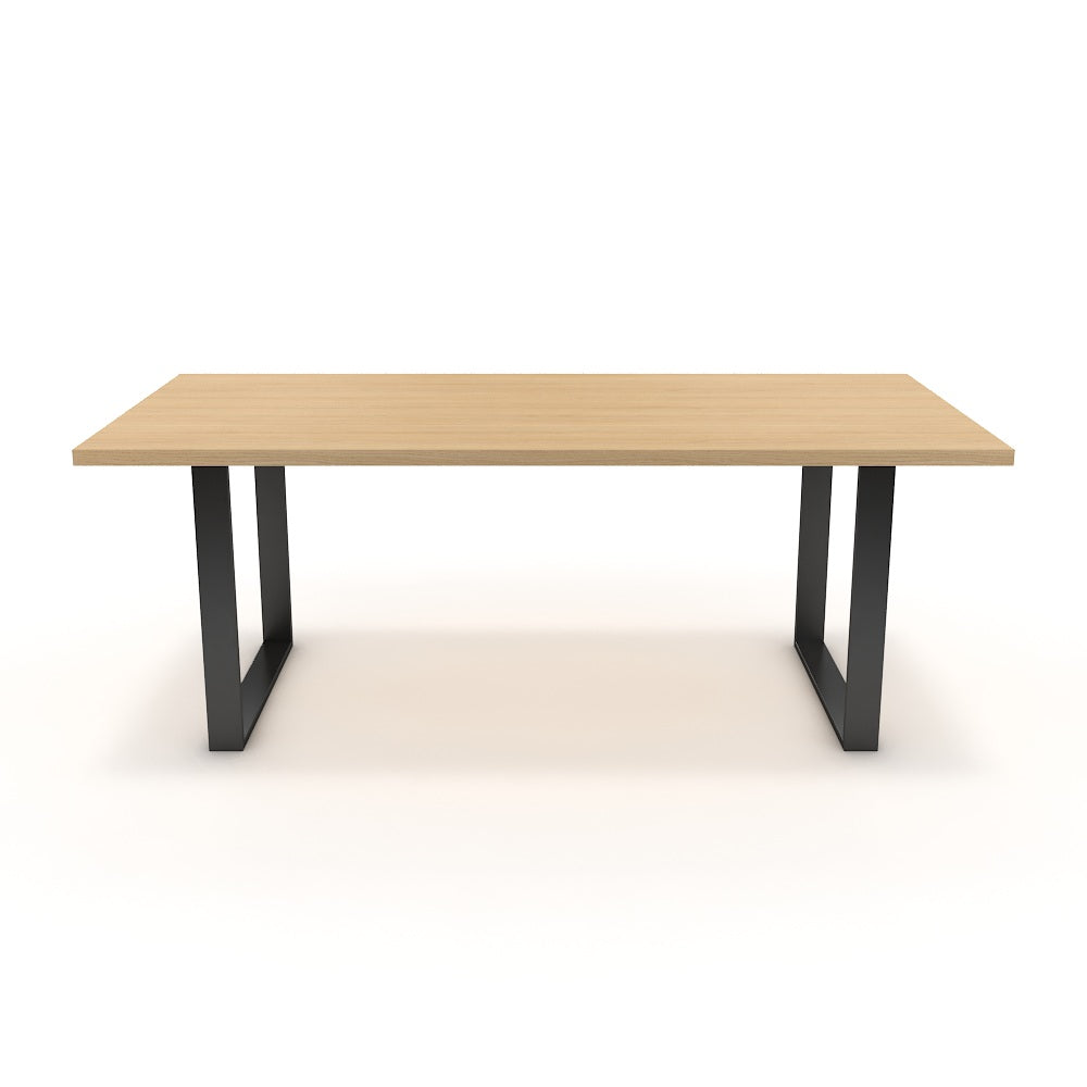 Étkezőasztal - Antara fekete lábbal - Vicenza tölgy, méret: 200x100