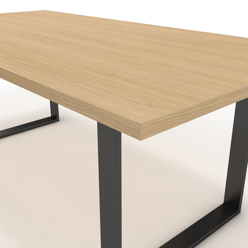 Étkezőasztal - Antara fekete lábbal - Vicenza tölgy, méret: 200x100