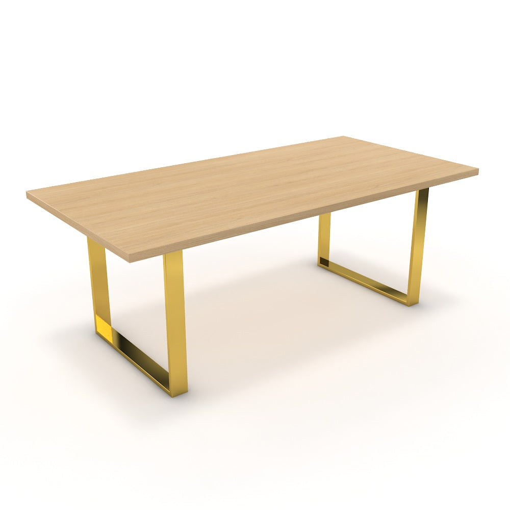 Étkezőasztal - Antara arany lábbal - Vicenza tölgy, méret: 200x100