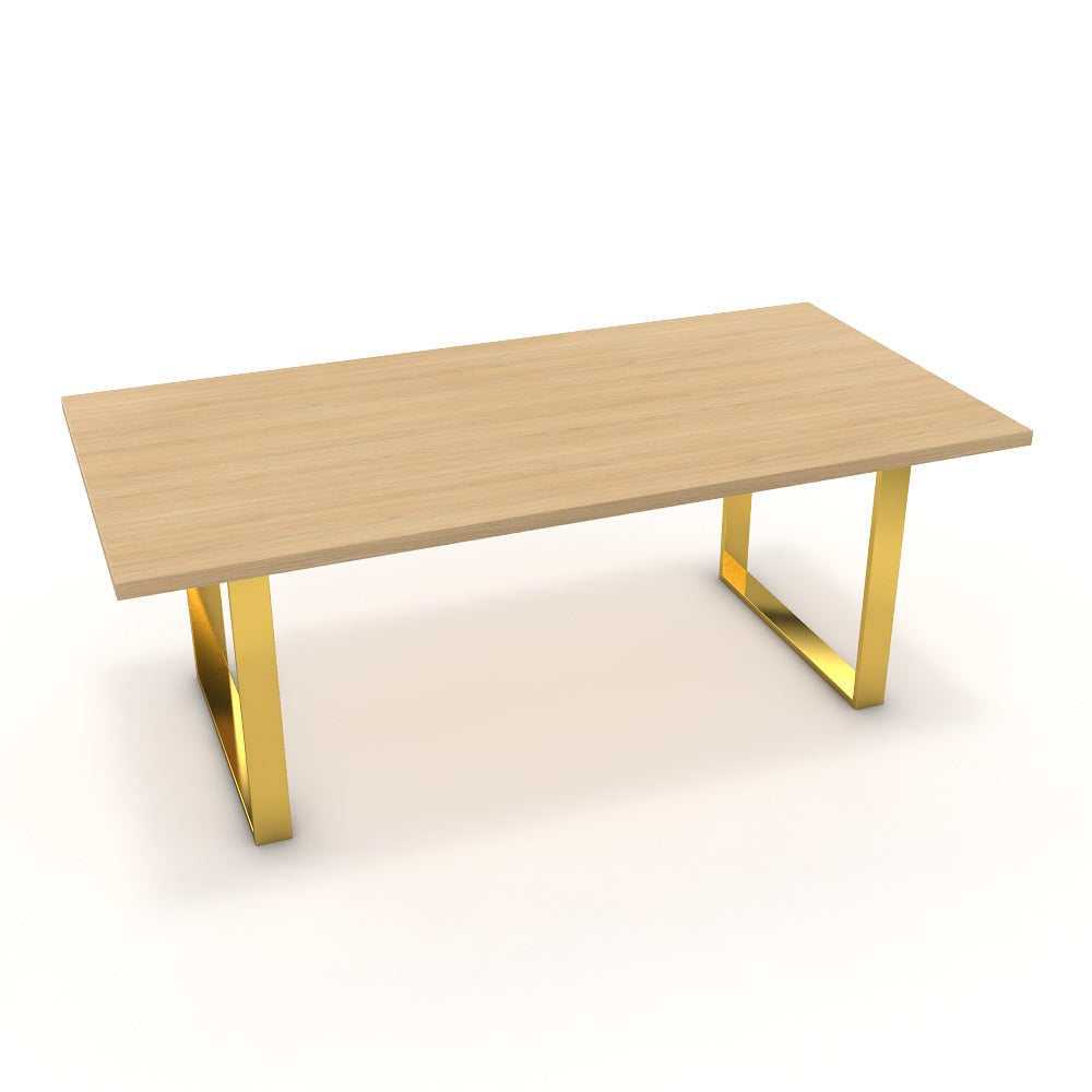 Étkezőasztal - Antara arany lábbal - Vicenza tölgy, méret: 200x100