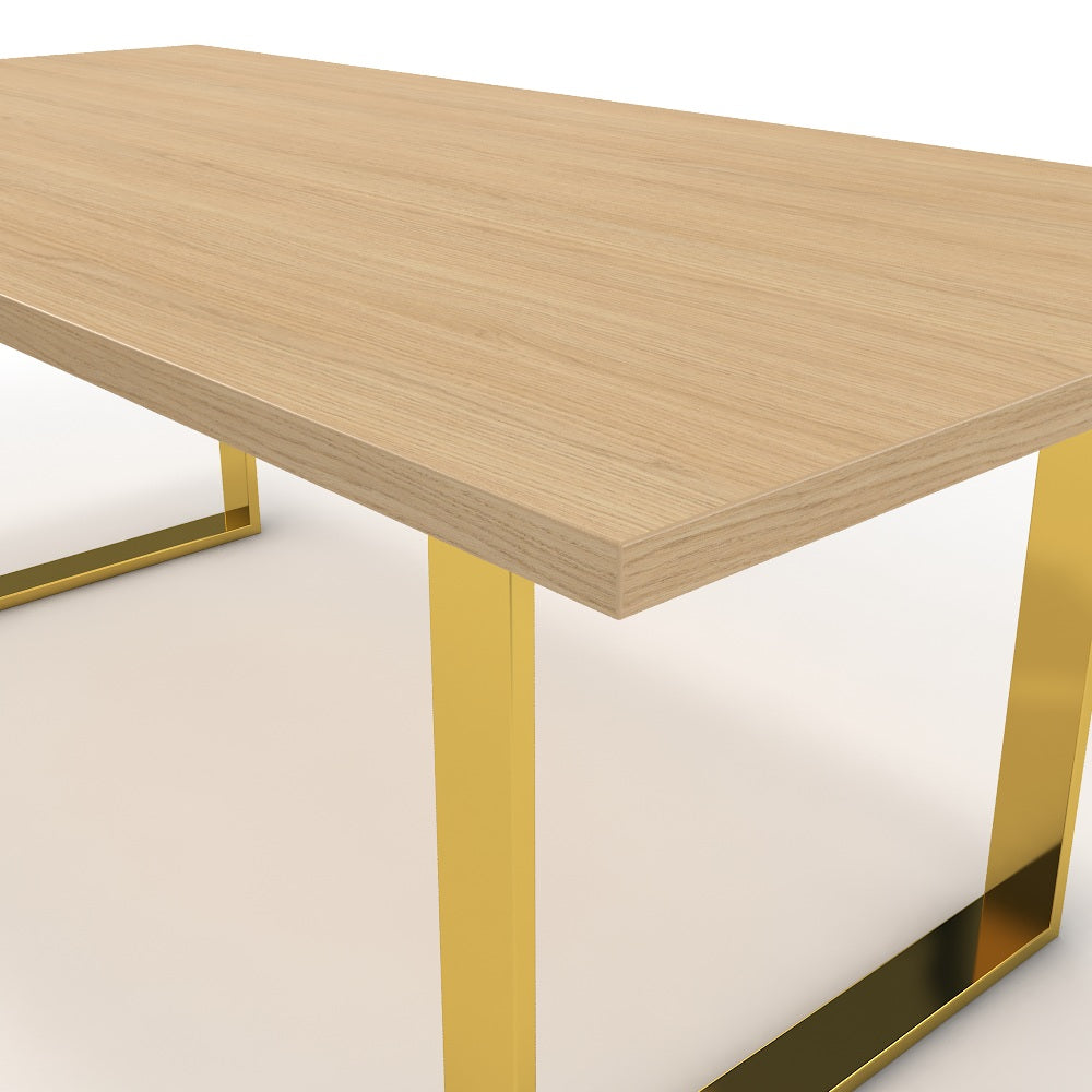 Étkezőasztal - Antara arany lábbal - Vicenza tölgy, méret: 200x100
