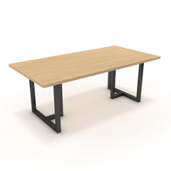 Étkezőasztal - Asara fekete lábbal - Vicenza tölgy, méret: 200x100