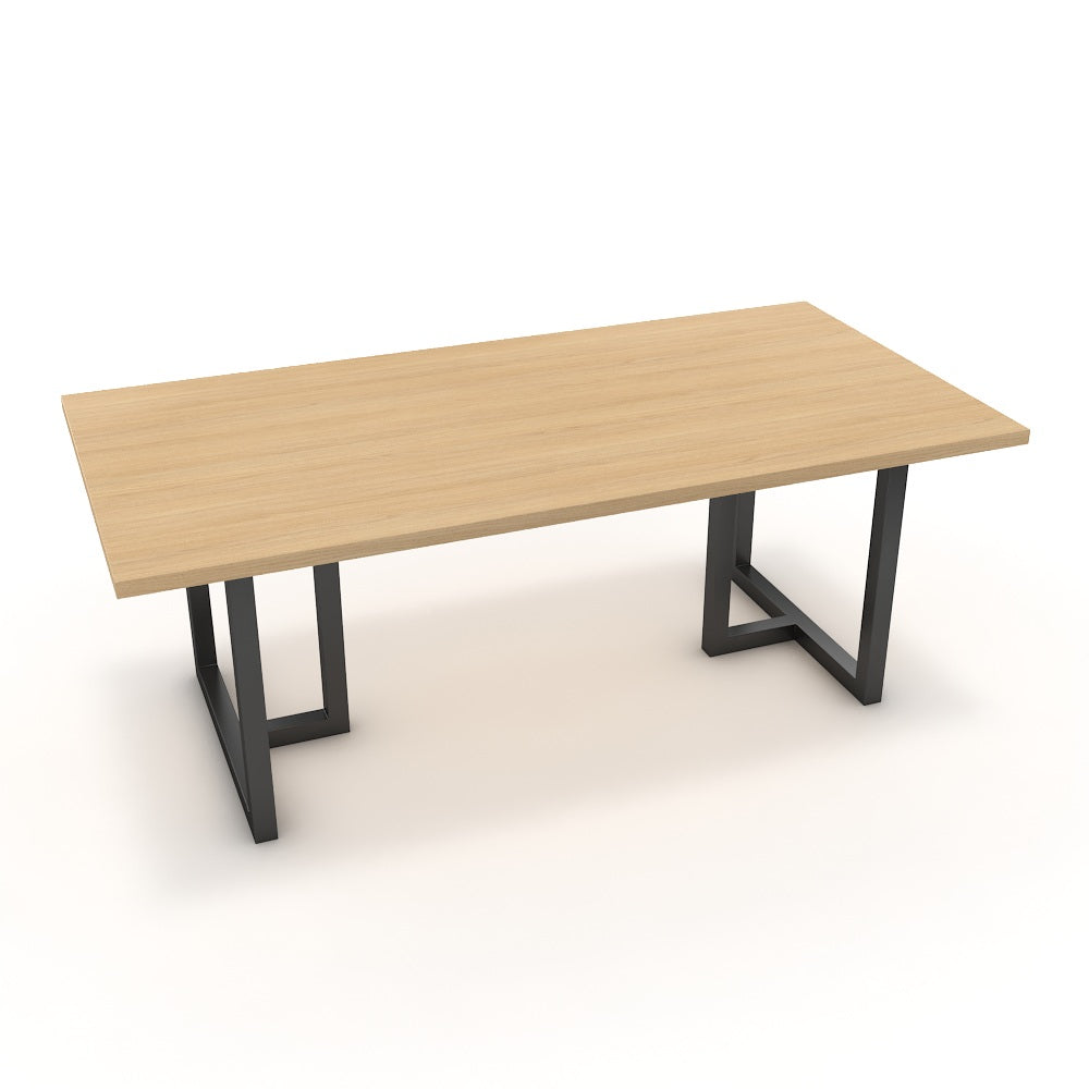 Étkezőasztal - Asara fekete lábbal - Vicenza tölgy, méret: 200x100