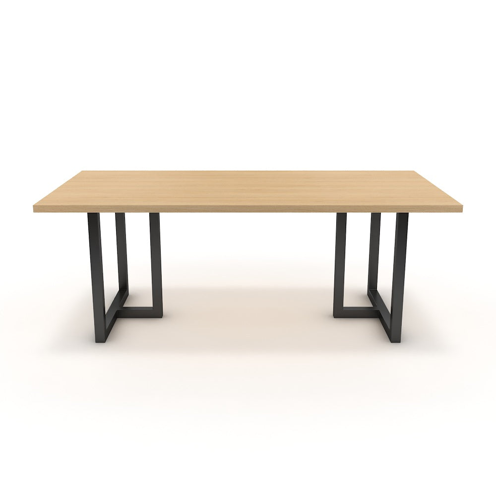 Étkezőasztal - Asara fekete lábbal - Vicenza tölgy, méret: 200x100