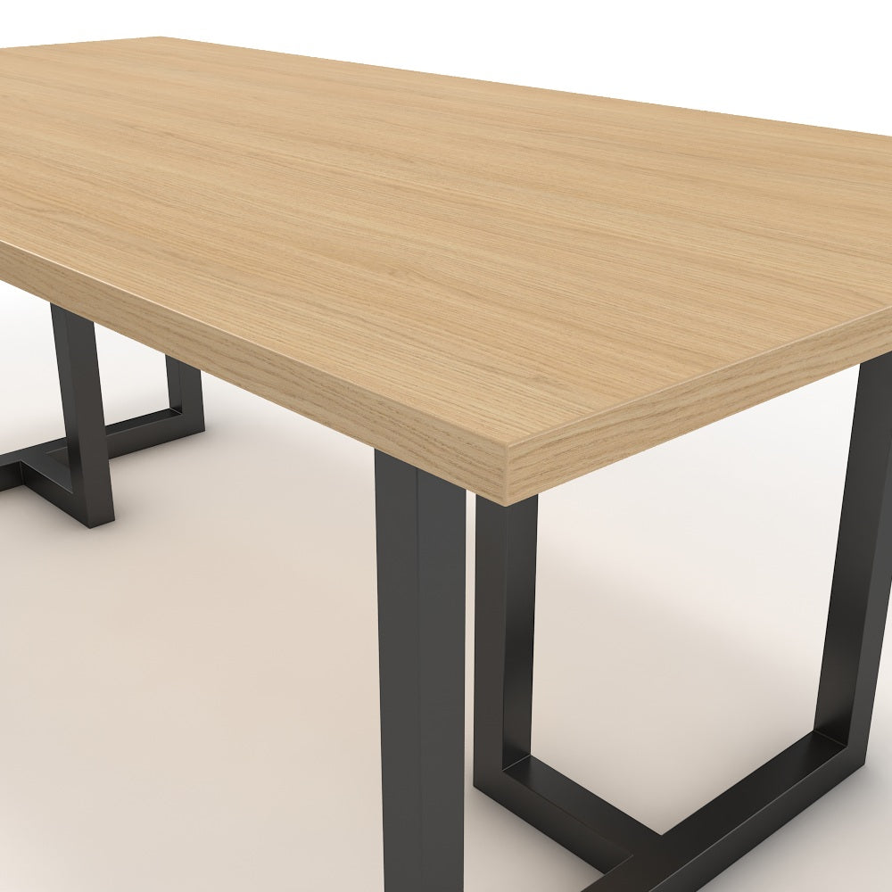 Étkezőasztal - Asara fekete lábbal - Vicenza tölgy, méret: 200x100