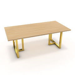 Étkezőasztal - Asara arany lábbal - Vicenza tölgy, méret: 200x100