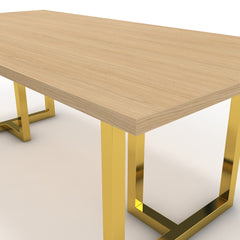 Étkezőasztal - Asara arany lábbal - Vicenza tölgy, méret: 200x100