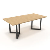 Étkezőasztal - Indra fekete lábbal - Vicenza tölgy, méret: 200x100