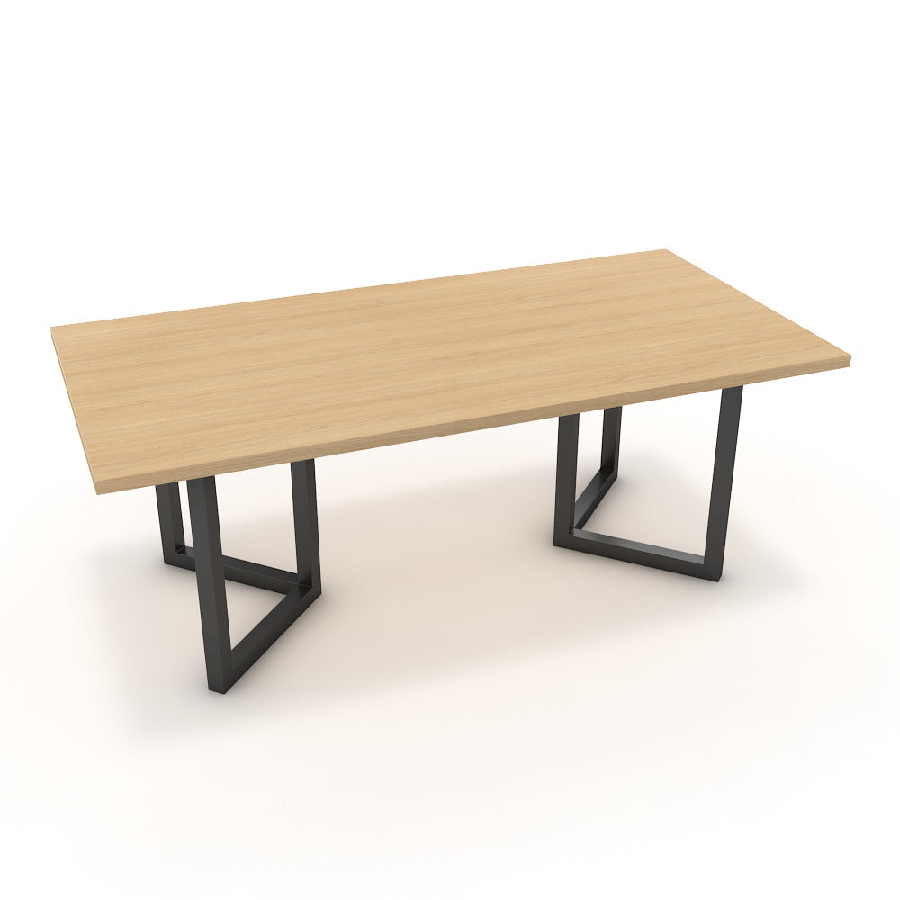 Étkezőasztal - Indra fekete lábbal - Vicenza tölgy, méret: 200x100