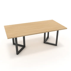 Étkezőasztal - Indra fekete lábbal - Vicenza tölgy, méret: 200x100