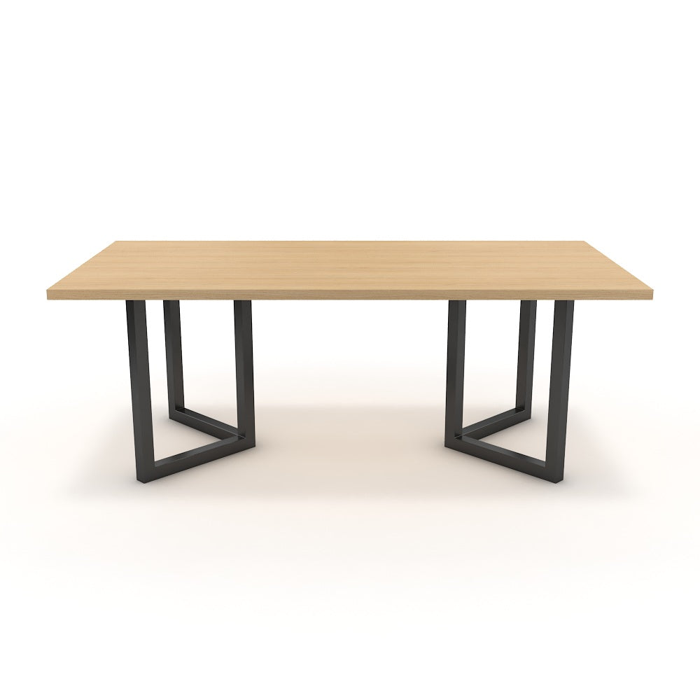 Étkezőasztal - Indra fekete lábbal - Vicenza tölgy, méret: 200x100