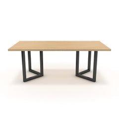 Étkezőasztal - Indra fekete lábbal - Vicenza tölgy, méret: 200x100