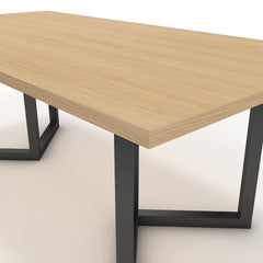 Étkezőasztal - Indra fekete lábbal - Vicenza tölgy, méret: 200x100