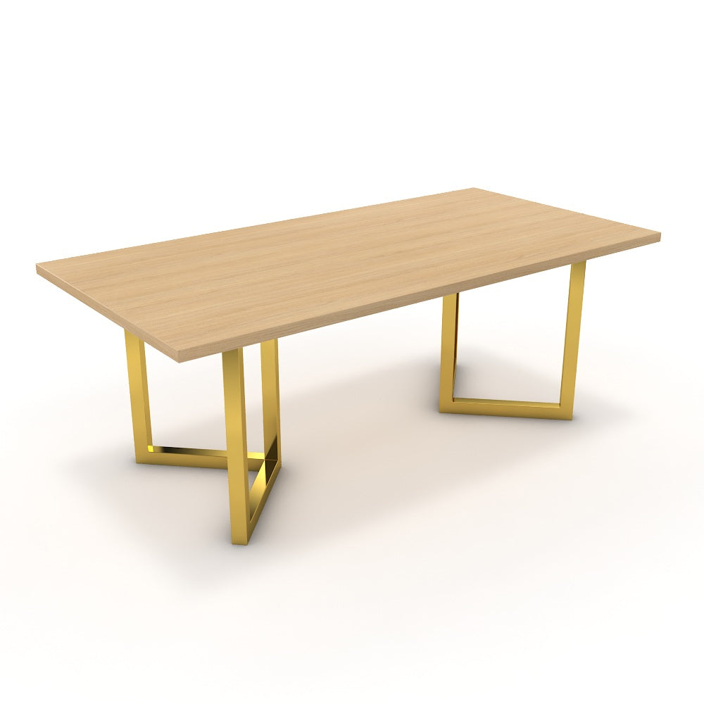 Étkezőasztal - Indra arany lábbal - Vicenza tölgy, méret: 200x100