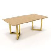 Étkezőasztal - Indra arany lábbal - Vicenza tölgy, méret: 200x100