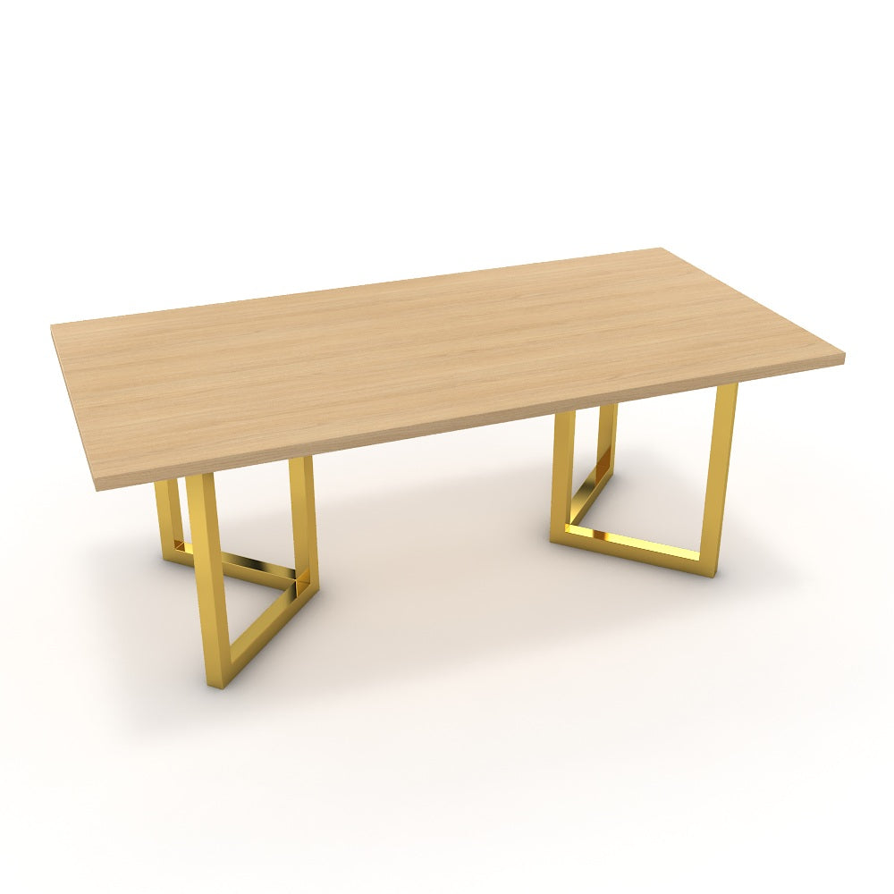 Étkezőasztal - Indra arany lábbal - Vicenza tölgy, méret: 200x100