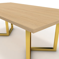 Étkezőasztal - Indra arany lábbal - Vicenza tölgy, méret: 200x100