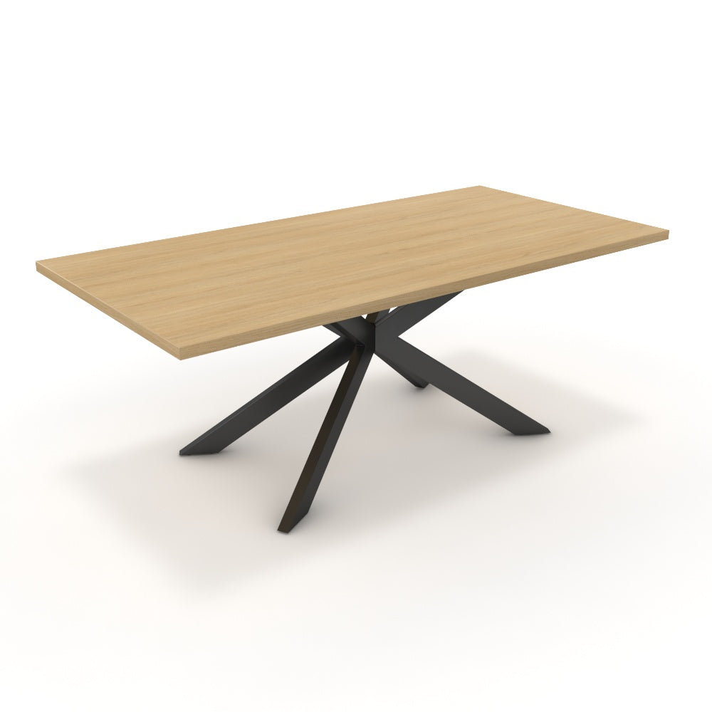 Étkezőasztal - Jama fekete lábbal - Vicenza tölgy, méret: 200x100