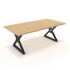 Étkezőasztal - Mandira fekete lábbal - Vicenza tölgy, méret: 200x100