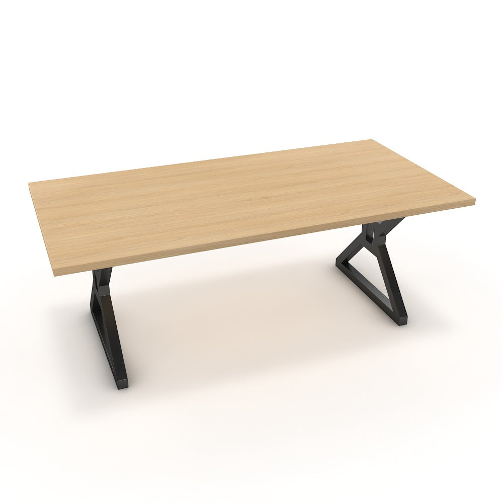 Étkezőasztal - Mandira fekete lábbal - Vicenza tölgy, méret: 200x100