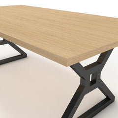 Étkezőasztal - Mandira fekete lábbal - Vicenza tölgy, méret: 200x100