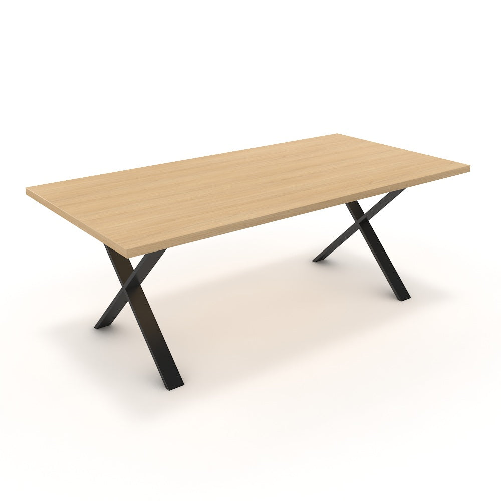 Étkezőasztal - Préma fekete lábbal - Vicenza tölgy, méret: 200x100