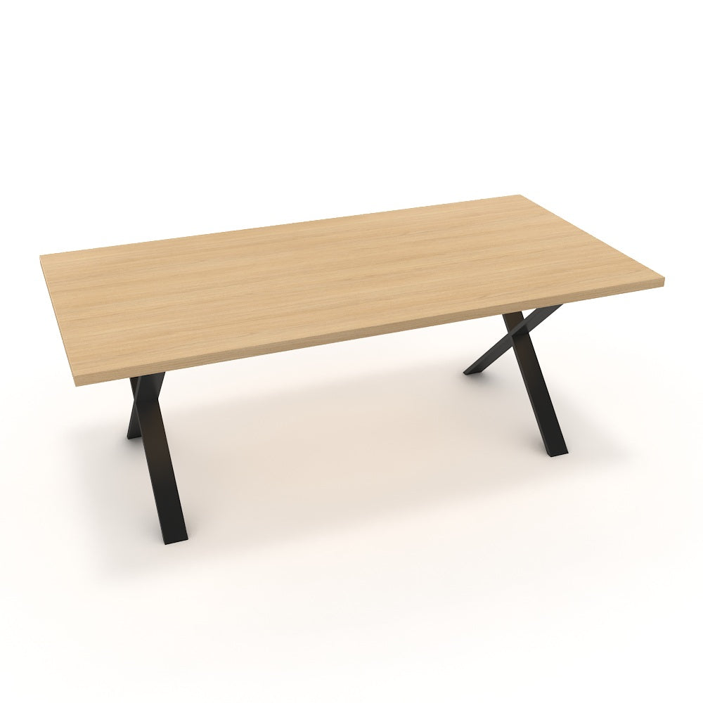 Étkezőasztal - Préma fekete lábbal - Vicenza tölgy, méret: 200x100