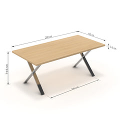 Étkezőasztal - Préma króm lábbal - Vicenza tölgy, méret: 200x100