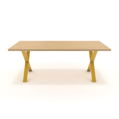 Étkezőasztal - Préma festett arany lábbal - Vicenza tölgy, méret: 200x100